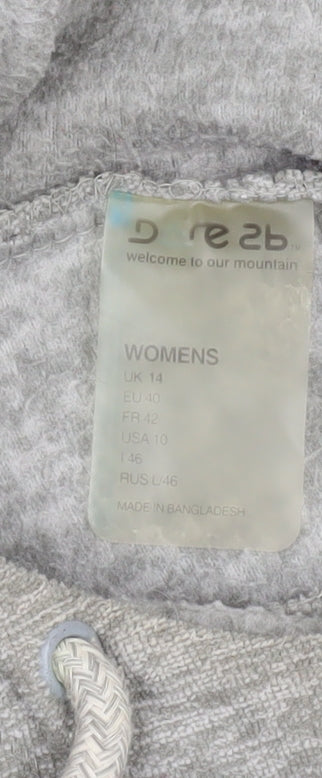 Dare 2b Womens Grey Pullover Hoodie UK 14 Polyester Cotton Blend