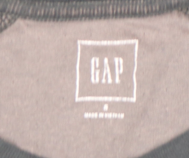 Gap Men Black Regular Fit Long Sleeve Cotton Blend Top Size S