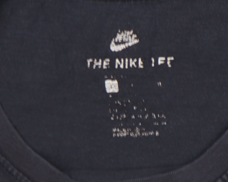 Nike Men's Black Cotton Regular Fit Logo T-Shirt Size M