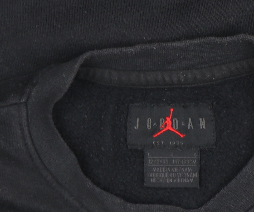 Jordan Boys Black Pullover Sweatshirt 12-13 Years Crew Neck Fleece
