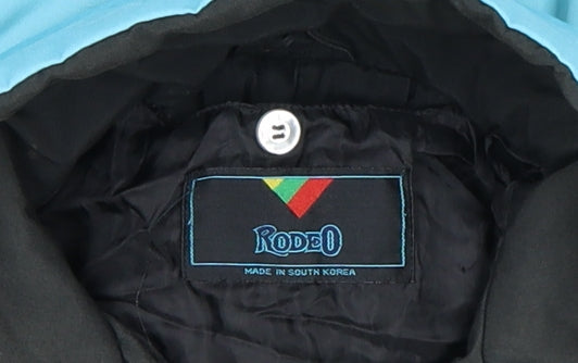 Rodeo Women Blue Black Puffer Jacket Size 10 Winter Retro
