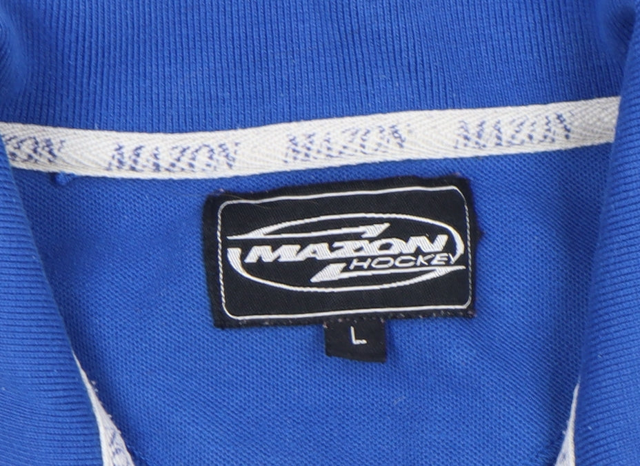 Mazon Men’s Blue Colourblock Hockey Polo Shirt Size L