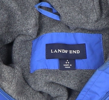 Lands' End Women's Blue Hooded Parka Jacket Size S