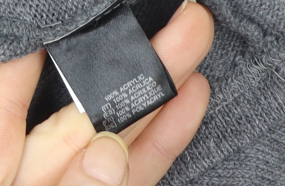Nina Leonard Women’s Grey Sleeveless Knit Cowl Neck Sweater Dress Size L