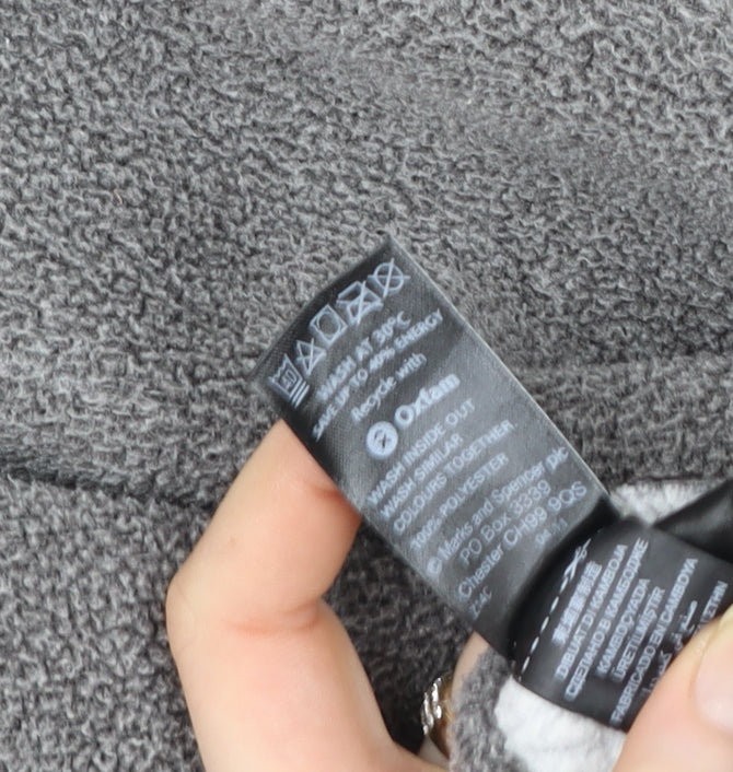 Marks & Spencer Women Grey Full Zip Fleece Jacket UK 12
