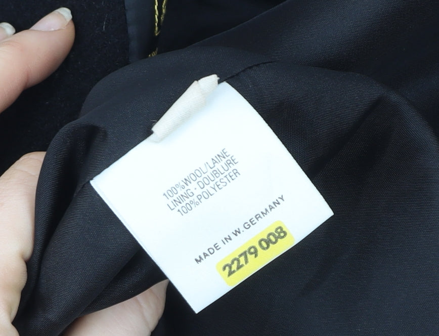 Marks & Spencer Women’s Black Wool Overcoat Size 10 Classic Style