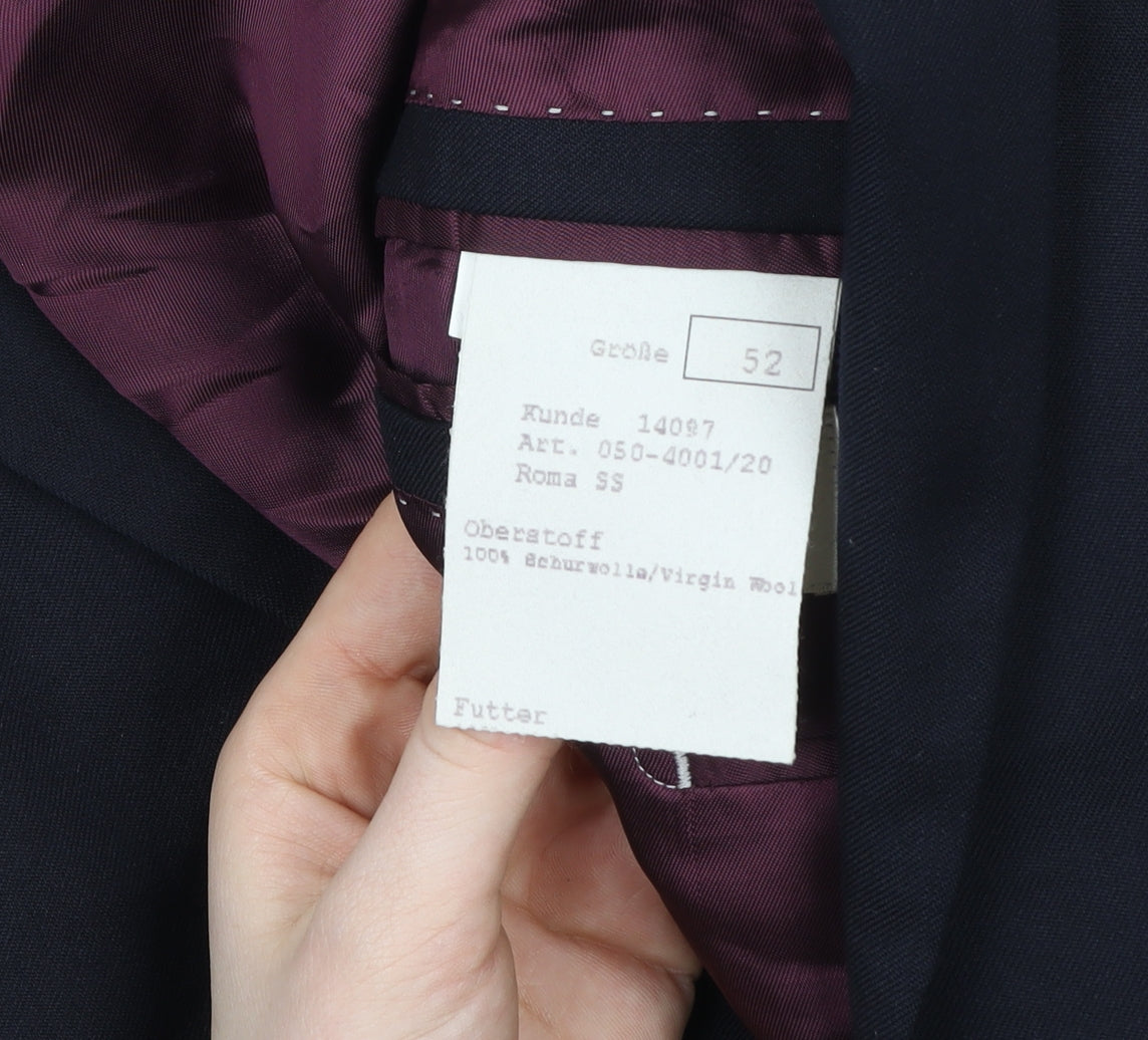 Hellewell Menswear Navy Wool Blazer Jacket Size 42 Regular