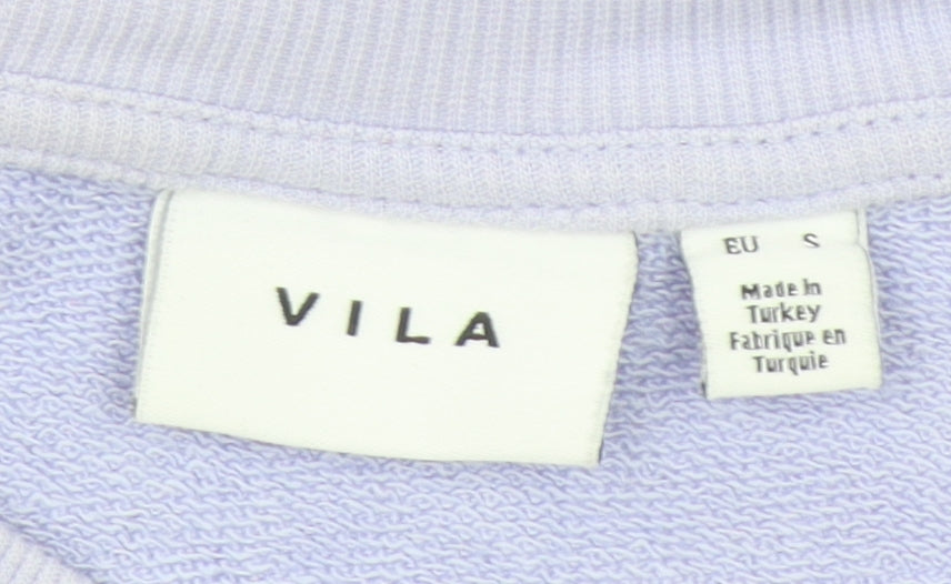 Vila Women Lilac Sweatshirt S Crew Neck Long Sleeve Casual