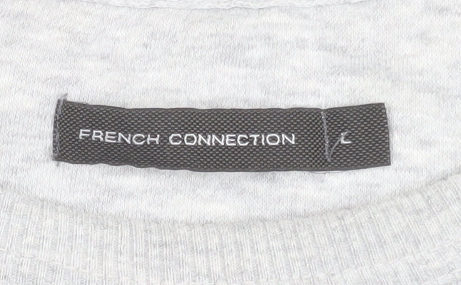 French Connection Mens Grey L Pullover Sweatshirt Crew Neck