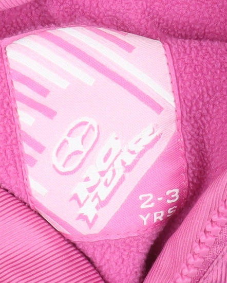 No Fear Girls Pink Hooded Waterproof Insulated Ski Coverall 2-3 Years