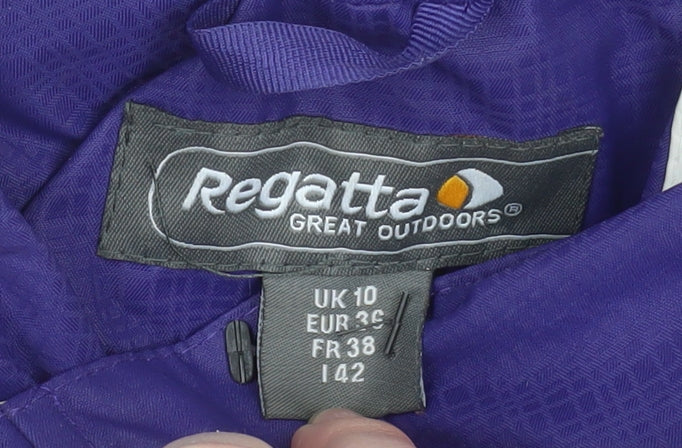 Regatta Womens Purple Waterproof Mid-Length Hooded Jacket UK 10