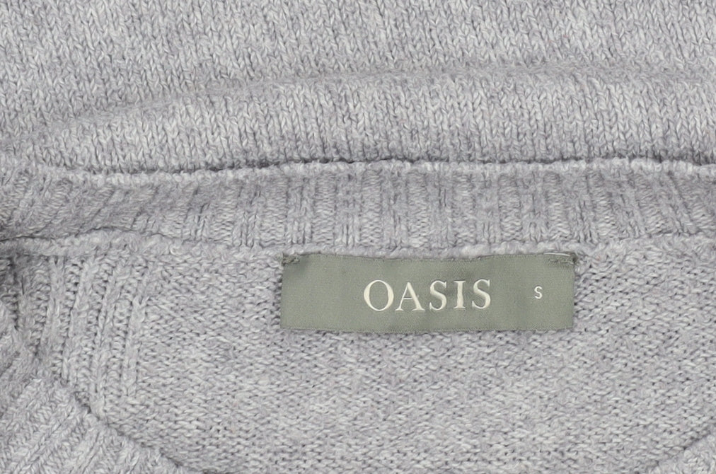 Oasis Women’s Grey Wool Blend Crew Neck Jumper Size S
