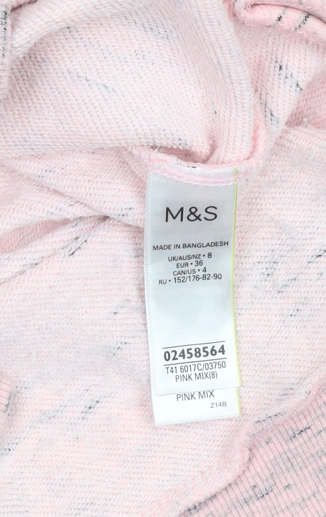 Marks & Spencer Women Pink Mix Cowl Neck Pullover Sweatshirt Size 8