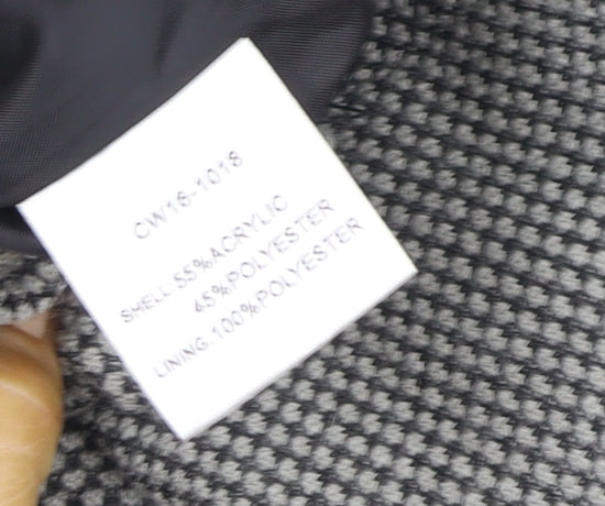Chianti Womens Grey Geometric Tweed Zip Jacket Size 16