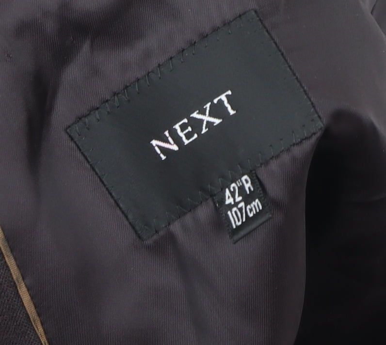Next Men’s Brown Wool Blazer 42in Classic Fit Single-Breasted Jacket