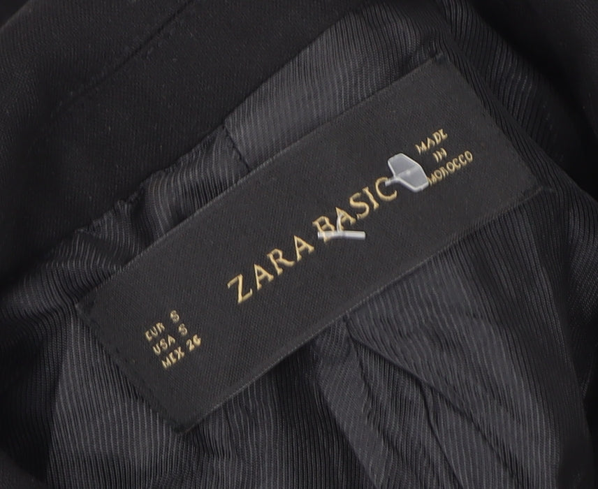 Zara Basic Women's Black Blazer Jacket Size 10 Regular Fit