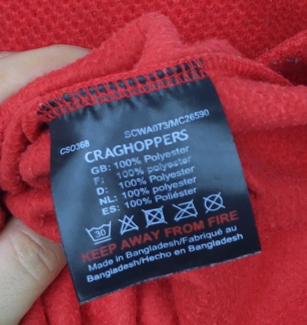 Craghoppers Womens Red Half Zip Fleece Sweatshirt Size 10 Regular Fit