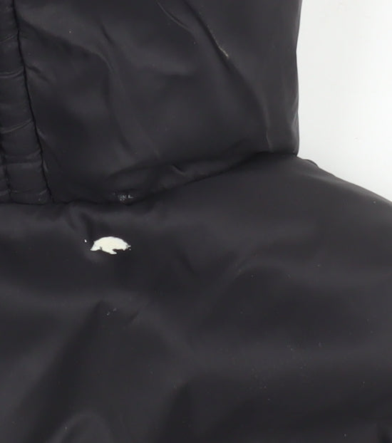 Geographical Norway Girls Black Hooded Puffer Coat 6 Years Winter Jacket