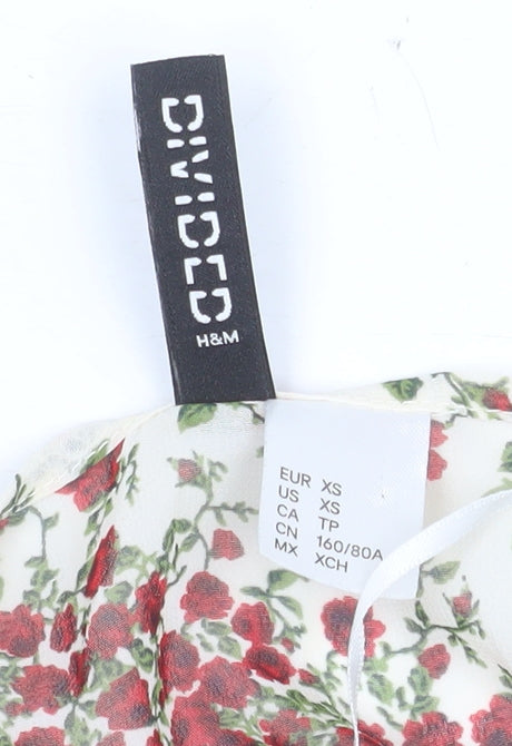 H&M Women’s Multicoloured Floral Chiffon Kimono Jacket XS