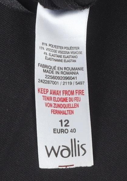 Wallis Women Black Slim Fit Tapered Trousers Size 12