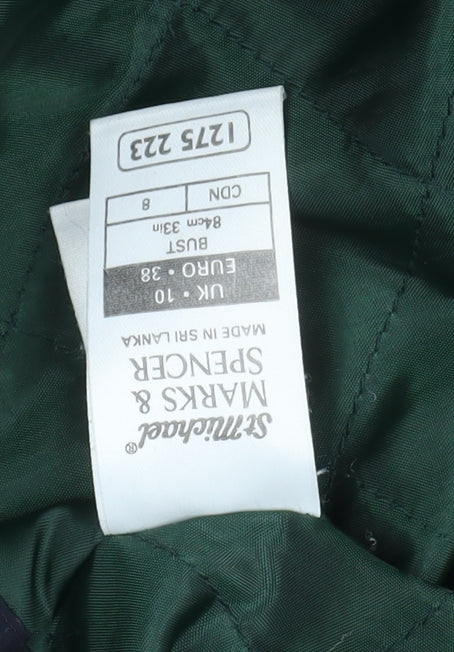 Marks & Spencer Men's Green Hooded Parka Coat Size 10 Polyester