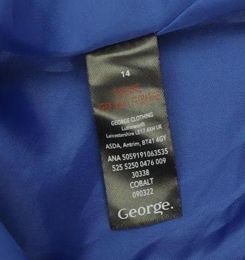 George Women’s Blue Polyester Mid-Length Blazer Size 14