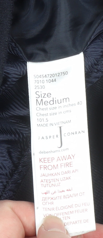Jasper Conran Men’s Blue Bomber Jacket Size M 40in Cotton Nylon