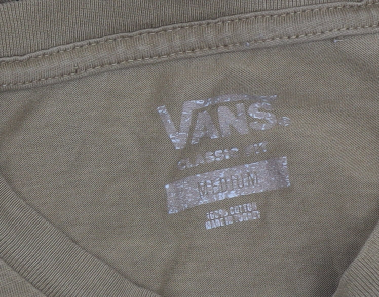 Vans Men's Brown Graphic Pocket T-Shirt Medium Cotton Classic Fit