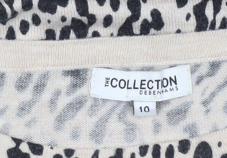 Debenhams Women’s Beige Animal Print Tunic Jumper Size 10