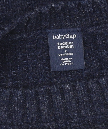 babyGap Boys Navy Blue Cotton Crew Neck Pullover Jumper 2 Years