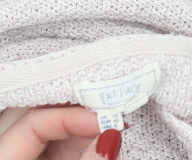 FatFace Women's Beige Knit Jumper Size 12 Relaxed Fit