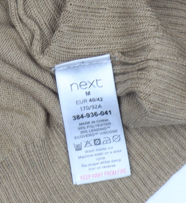 Next Women Beige Crew Neck Long Sleeve Pullover Jumper Size 14