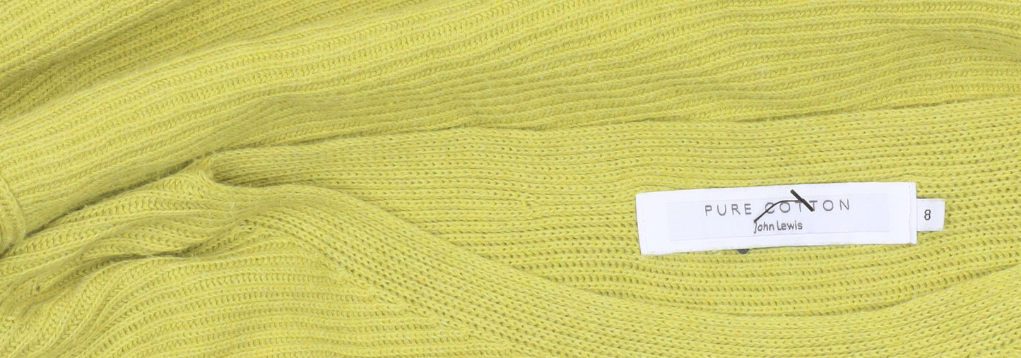 John Lewis Women’s Yellow Cotton Boat Neck Jumper Size 8