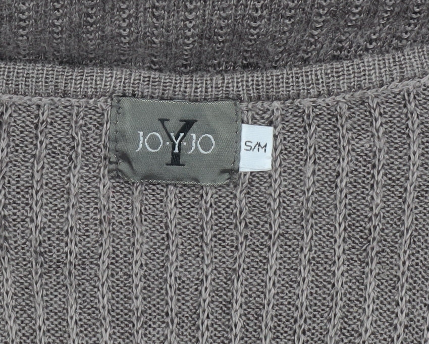 JO-Y-JO Women's Grey Linen Knit Sleeveless Vest S