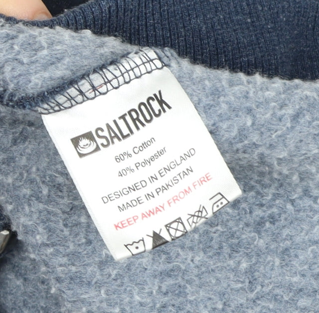 Saltrock Boys Blue Full Zip Hooded Fleece Lined Jacket 13 Years