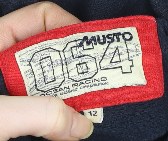 Musto Women's Navy Pullover Hoodie Size 12 Ocean Outfitters Print