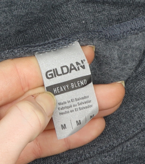 Gildan Women's Grey Christmas Graphic Pullover Sweatshirt M