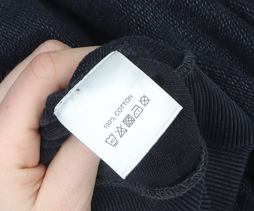 Label Lab Men's Black XL Crew Neck Cotton Pullover Sweatshirt