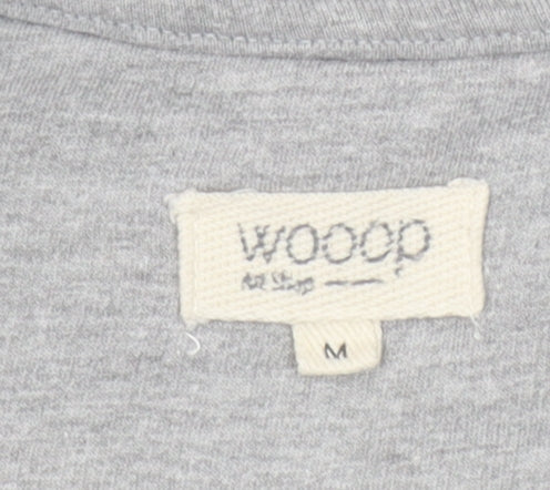 Woop Women’s Grey Lion Print Crew Neck Pullover Sweatshirt Size M