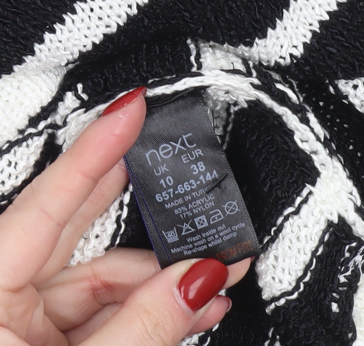 Next Women’s Black & White Striped Knit Jumper Size 10