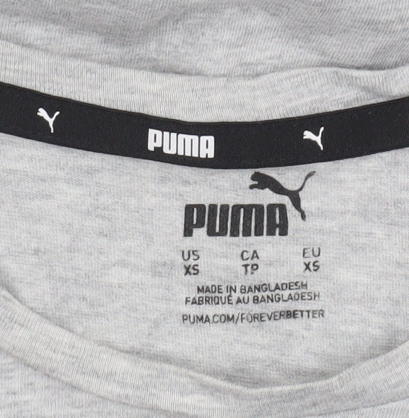 Puma Women's Grey XS Classic Crew Neck Short Sleeve T-Shirt