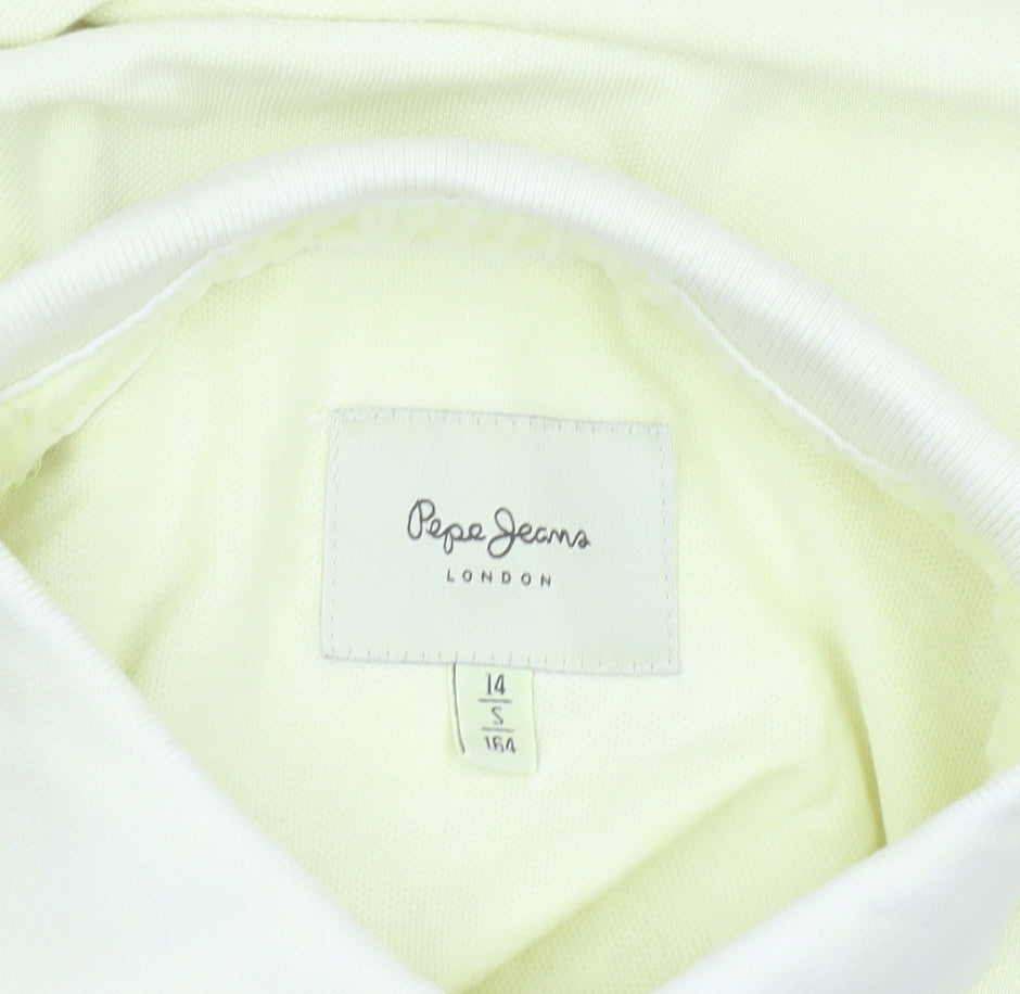 Pepe Jeans Teens Yellow Collared Cotton Polo Shirt Size S