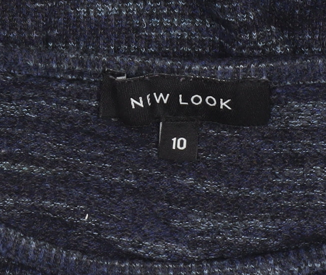 New Look Womens Blue Long Sleeve Basic Jersey Top Size 10