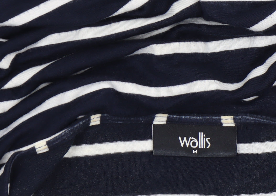 Wallis Women’s Blue Striped Heart T-Shirt Size M 3/4 Sleeve