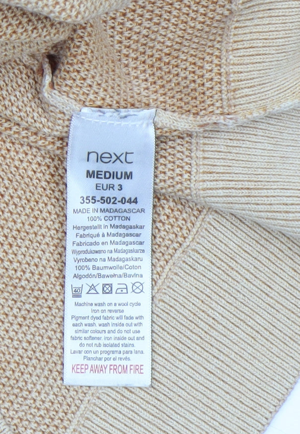Next Men’s Beige Cotton Crew Neck Jumper Size M Regular Fit