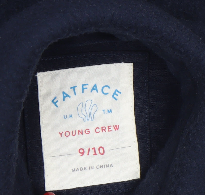 FatFace Boys Blue Fleece Shirt Jacket 9-10 Years Button Casual