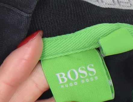 Hugo Boss Men's Black Henley Sweatshirt Size S High Neck Cotton