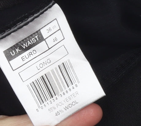 Drescott Men Black 36 in Formal Pleated Wool Blend Dress Pants
