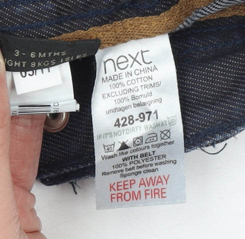 Next Unisex Baby Blue Jeans 3-6 Months Casual Cotton Denim Trousers