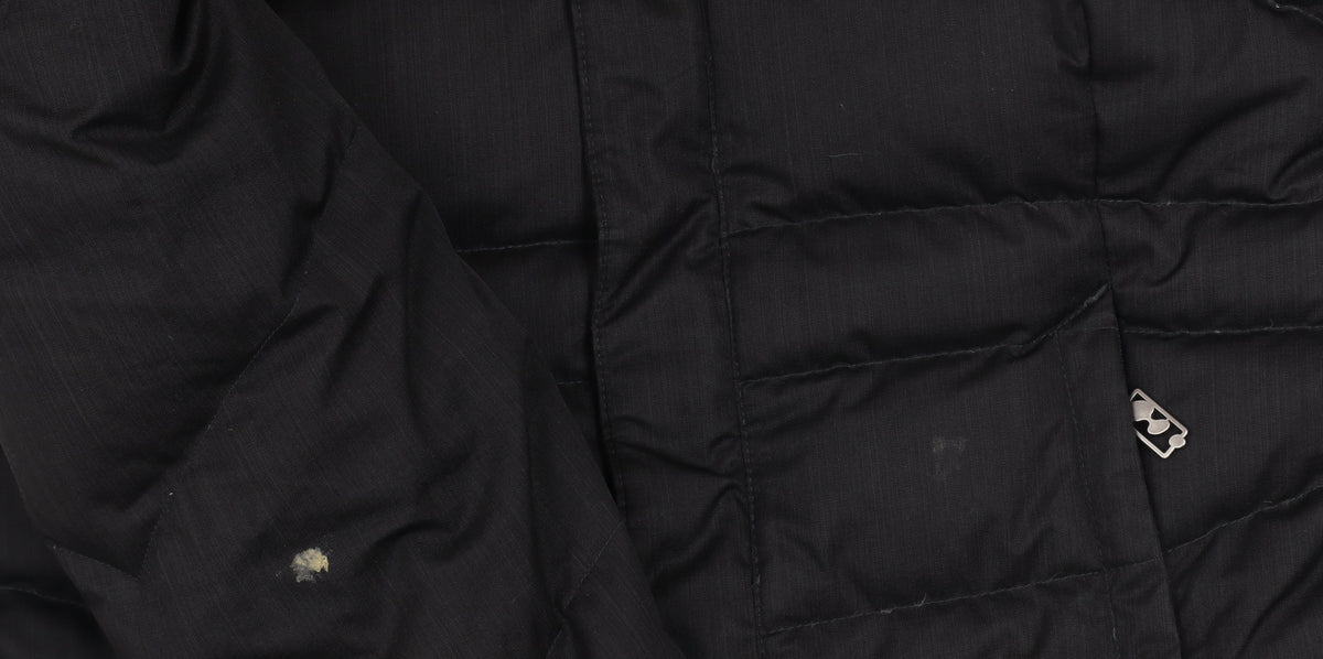 Wedze Womens Black Long Puffer Coat XS Hooded Down Winter Jacket